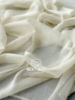 Тюль однотонний грек сітка світло-бежева з блиском Silver Light Beige Туреччина - Зображення 6