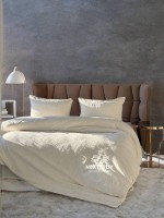 Постільна білизна Saheser Salve krem  євро 200х220 jacquard