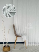 Тюль белый лён однотонный Linen White Breeze, Турция