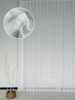 Тюль белый лён однотонный Linen White Breeze, Турция — изображение 2