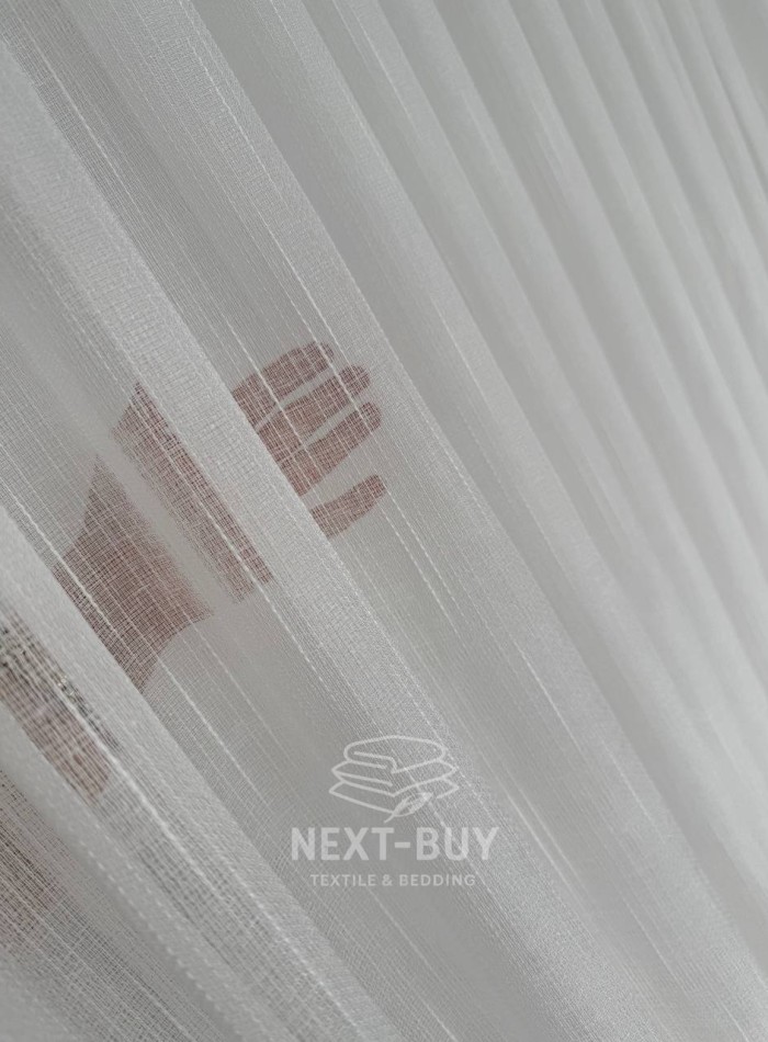 Тюль белый лён однотонный Linen White Breeze, Турция — изображение 3