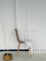 Тюль белый лён однотонный Linen White Breeze, Турция — изображение 9
