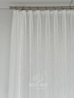Тюль белый лён однотонный Linen White Breeze, Турция — изображение 5