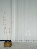 Тюль белый лён однотонный Linen White Breeze, Турция — изображение 8