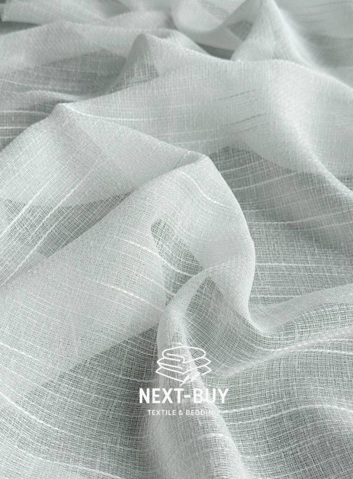 Тюль белый лён однотонный Linen White Breeze, Турция — изображение 10