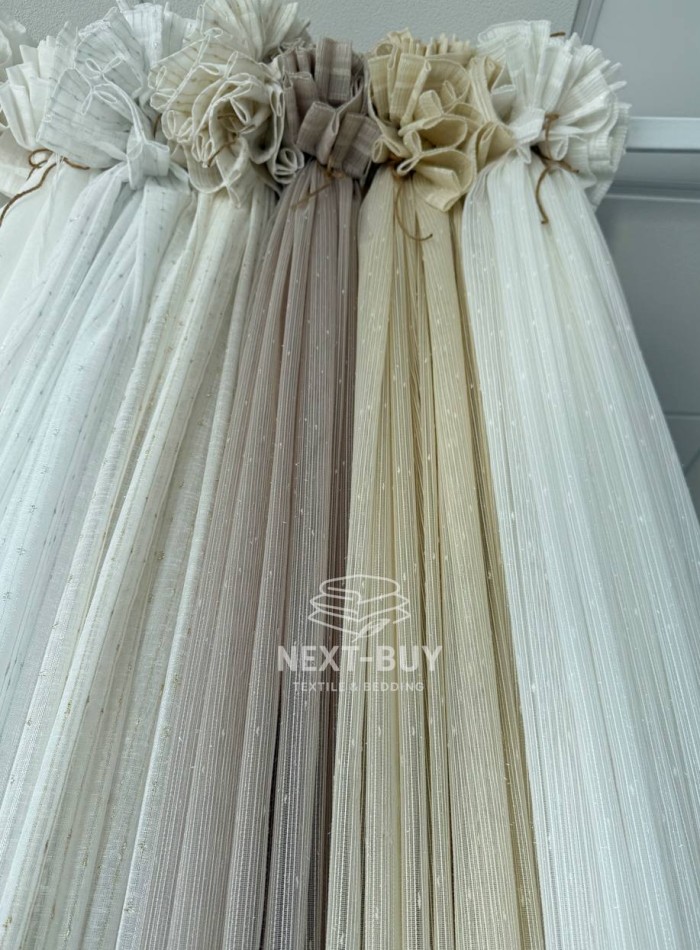 Тюль однотонний грек сітка білий з блиском Silver Snow White with Lurex, Туреччина - Зображення 4