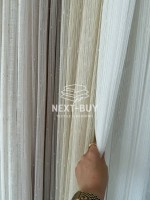 Тюль однотонний грек сітка білий з блиском Silver Snow White with Lurex, Туреччина - Зображення 5