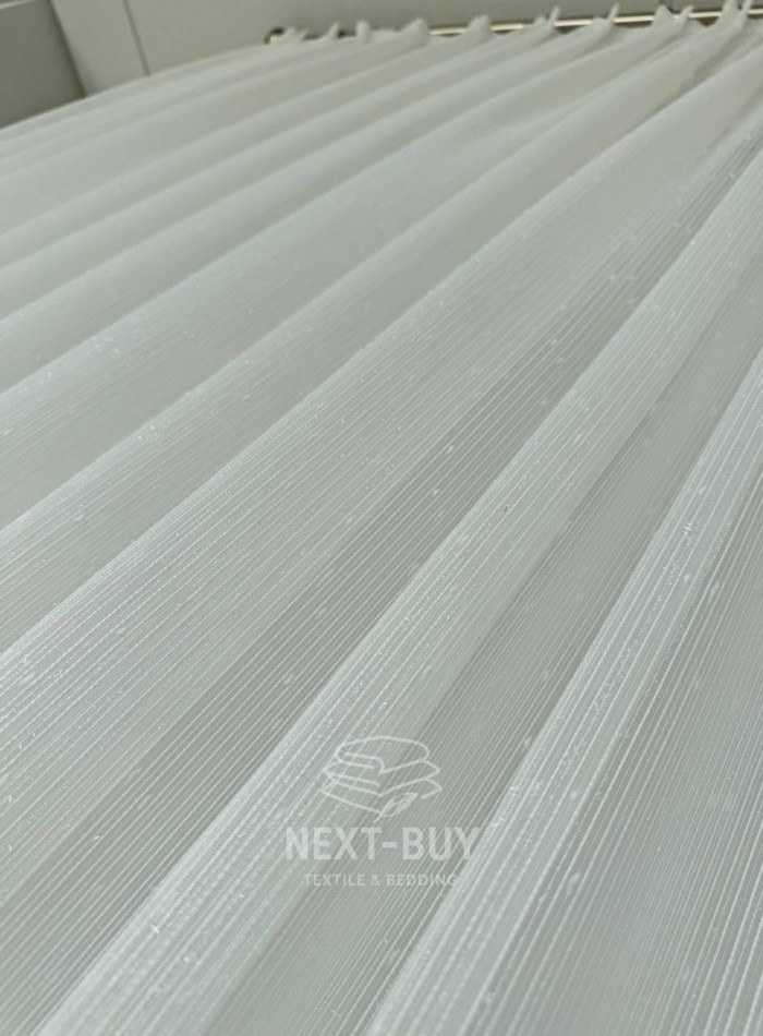 Тюль однотонний грек сітка білий з блиском Silver Snow White with Lurex, Туреччина - Зображення 6