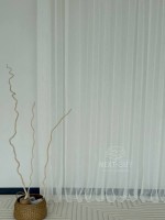 Тюль однотонний грек сітка білий з блиском Silver Snow White with Lurex, Туреччина - Зображення 10