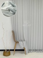 Тюль однотонная грек сетка серая с блеском Silver Light Grey with Lurex, Турция