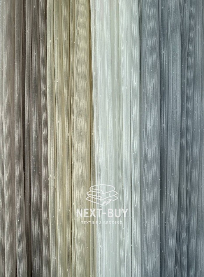 Тюль однотонная грек сетка серая с блеском Silver Light Grey with Lurex, Турция — изображение 3