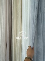 Тюль однотонная грек сетка серая с блеском Silver Light Grey with Lurex, Турция — изображение 4