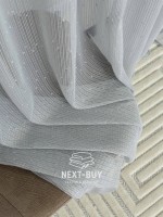 Тюль однотонная грек сетка серая с блеском Silver Light Grey with Lurex, Турция — изображение 5