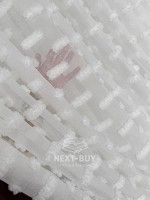 Тюль лён белоснежная с 3D мягкими помпонами Linen White Boho Chic, Турция — изображение 4