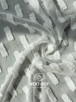 Тюль лён белоснежная с 3D мягкими помпонами Linen White Boho Chic, Турция — изображение 6