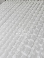 Тюль лён белоснежная с 3D мягкими помпонами Linen White Boho Chic, Турция — изображение 9