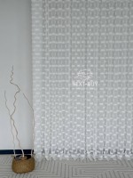 Тюль лён белоснежная с 3D мягкими помпонами Linen White Boho Chic, Турция — изображение 10