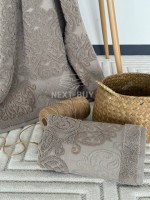 Полотенца Royal Ornament Mokko – Турция, 100% хлопок, цвет мокко с объёмным узором 2шт — изображение 4