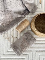 Полотенца Royal Ornament Mokko – Турция, 100% хлопок, цвет мокко с объёмным узором 2шт — изображение 5