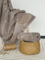 Полотенца Royal Ornament Mokko – Турция, 100% хлопок, цвет мокко с объёмным узором 2шт — изображение 2