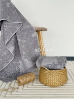 Полотенца Royal Ornament – Турция, 100% хлопок, серый с объёмным узором 2шт — изображение 2