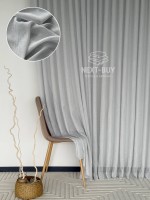 Тюль сірий льон однотоний Linen Grey Breeze Туреччина
