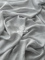 Тюль сірий льон однотоний Linen Grey Breeze Туреччина - Зображення 4