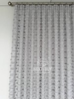Тюль лён серая с 3D мягкими помпонами Linen Grey Boho Chic, Турция — изображение 6