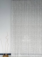 Тюль лён натуральная белая с аппликацией Brown Natural Leaf Embroidery Турция — изображение 7