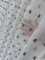 Тюль Linen Dots Harmony з 3D помпонами Anthracite & Beige – Туреччина - Зображення 5