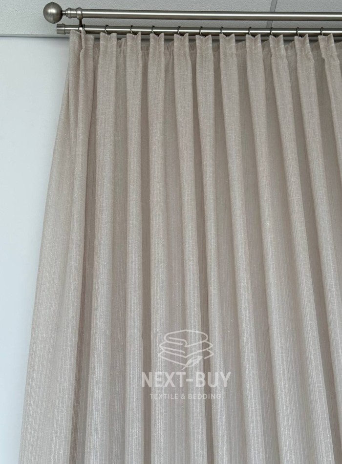 Тюль Coffee Glow Lurex – коричневий льон з люрексовою ниткою Туречинна - Зображення 7