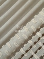 Тюль бежевий льон з 3D м’якими помпонами Linen Bej Boho Chic Туреччина - Зображення 4