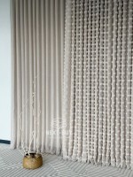 Тюль бежевий льон з 3D м’якими помпонами Linen Bej Boho Chic Туреччина - Зображення 9