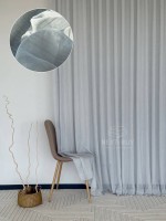 Тюль льон сірий з люрексовою ниткою Blue Shade Gri Туреччина