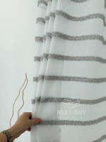 Тюль білий льон з квітковою вишивкою Bianca Fiora White Linen, Італія - Зображення 4