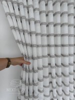Тюль білий льон з квітковою вишивкою Bianca Fiora White Linen, Італія - Зображення 5