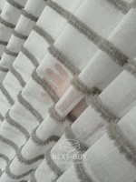Тюль білий льон з квітковою вишивкою Bianca Fiora White Linen, Італія - Зображення 7