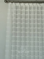 Тюль білий льон у смужку з 3D Linen Snow White Туреччина - Зображення 4