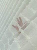 Тюль білий льон у смужку з 3D Linen Snow White Туреччина - Зображення 7