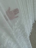 Тюль белый лён с цветочной вышивкой Pure Blossom Sheer Италия — изображение 6