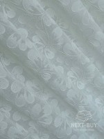 Тюль белый лён с цветочной вышивкой Pure Blossom Sheer Италия — изображение 8