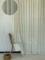 Тюль Boho Cream Linen Flow – фактурный лён-сетка Италия
