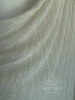 Тюль Boho Cream Linen Flow – фактурный лён-сетка Италия — изображение 5
