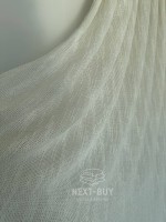 Тюль Boho Cream Linen Flow – фактурный лён-сетка Италия — изображение 4