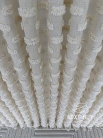 Тюль бежевий льон з 3D-ефектом м’якими помпонами Linen Dot Harmony Туреччина - Зображення 5