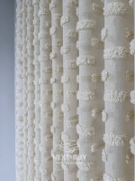 Тюль бежевий льон з 3D-ефектом м’якими помпонами Linen Dot Harmony Туреччина - Зображення 9
