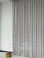 Тюль серый лён с аппликацией Linen Grace Embroidery Grey-Beige Италия — изображение 2