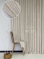 Тюль фактурный лён сетка бежевый Boho Linen Flow Beige-Cream Италия