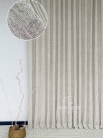 Тюль фактурный лён сетка бежевый Boho Linen Flow Beige-Cream Италия — изображение 2