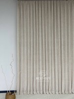 Тюль фактурный лён сетка бежевый Boho Linen Flow Beige-Cream Италия — изображение 3